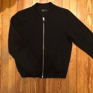Black Gap soft jacquard bomber jacket. EUC